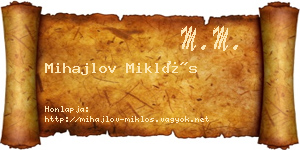 Mihajlov Miklós névjegykártya